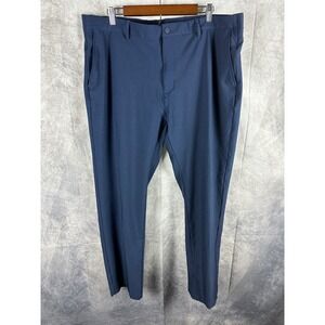 Greg Norman ML75 Mens Golf Pants Navy Blue Performance Flat Front Trousers